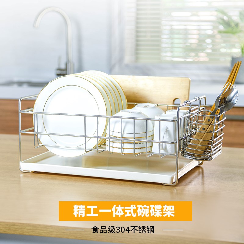 单层碗架 304不锈钢碗碟架沥水架厨房置物架碗盘架滴水架