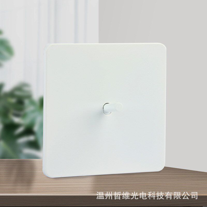 白色复古极简风拨杆式开关插座金属面板86型拨动酒店家用开关插座