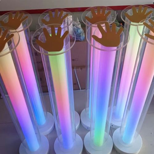 开幕庆典活动发光手印启动立柱亚克力手掌立柱启动仪式道具灯光柱