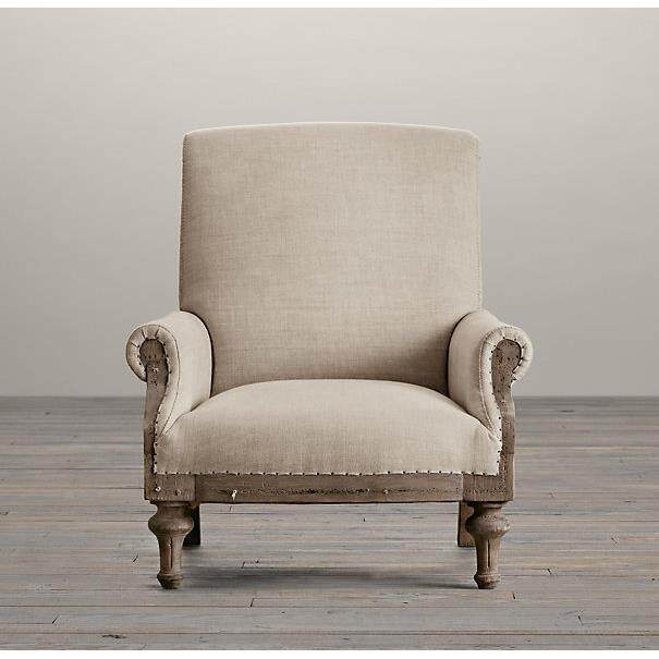 美式乡村复古做旧 橡木 实木单人沙发欧式布艺休闲贵妃椅老虎椅子