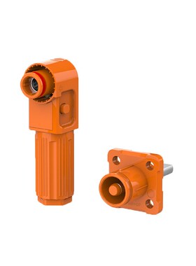 单芯储能柜大电流连接器50A-350A橙色螺孔式大功率高压储能连接器