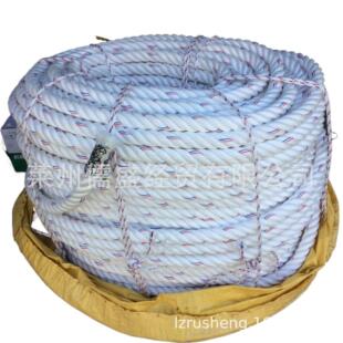 儒盛厂家供应38MM200米四股绳海水养殖高强扁丝绳PP新料亚麻绳