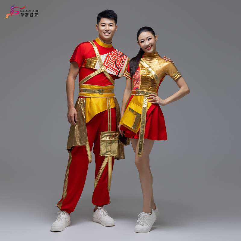 现代舞开场舞演出服铜锣打鼓服