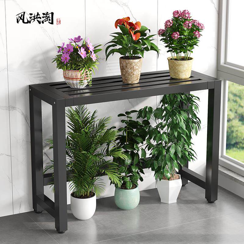 铁艺阳台花架空调外机置物架庭院绿植盆景架全铁室外露天盆景展架