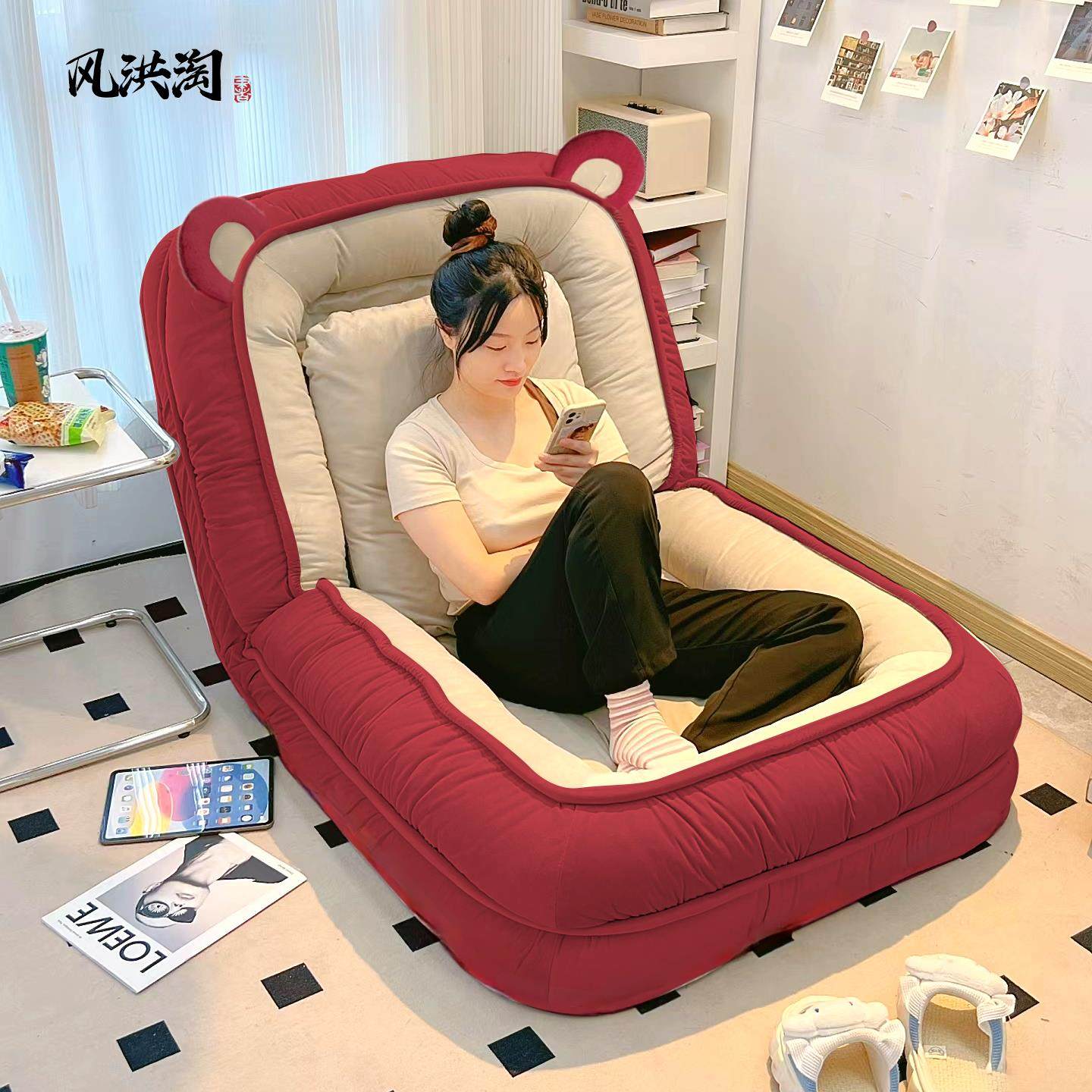 人类狗窝可躺可睡卧室折叠沙发床阳台单人榻榻米休闲躺椅懒人沙发,住宅家具,懒人沙发,淘宝优惠券,粉丝福利购,淘宝优惠卷
