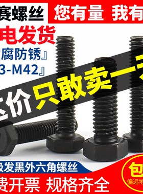 8.8级外六角螺丝高强度发黑外六角螺栓加长螺钉M6M8M10M12M14M16