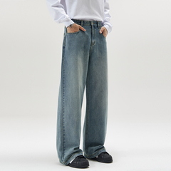 追素TS秋冬季2025新款男生美式直筒休闲宽松牛仔裤男士水洗长裤潮