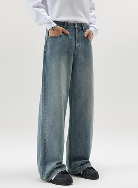 追素TS秋冬季2025新款男生美式直筒休闲宽松牛仔裤男士水洗长裤潮