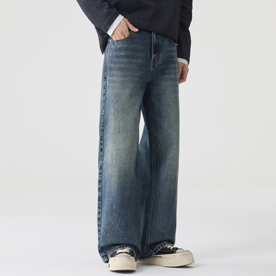 追素TS水洗直筒休闲宽松牛仔裤