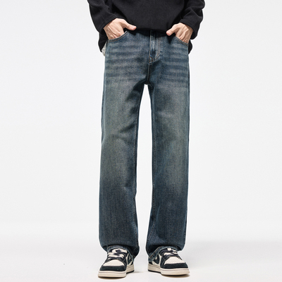 追素TS休闲牛仔裤宽松水洗直筒裤