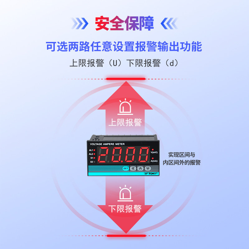 东崎双显数显电压电流表交流高精度频率监测仪智能家用功率因数表