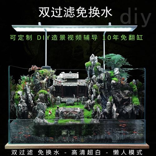 新款水陆缸造景套餐材料超白玻璃生态鱼缸生态雨林缸植物造景微景