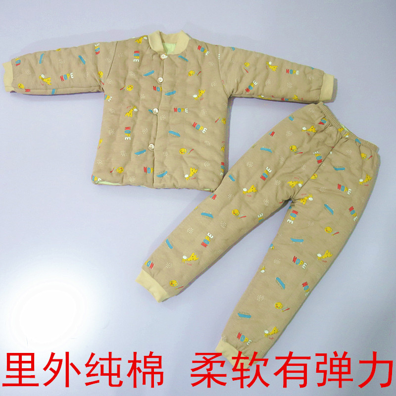 儿童手工棉衣套装棉花小孩棉花棉服手工内胆宝宝棉花棉袄棉裤加厚