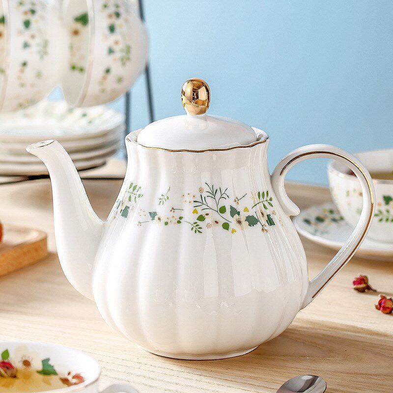 欧式茶具套裝陶瓷咖啡套杯红茶杯田园风金边下午茶南瓜茶壶咖啡具