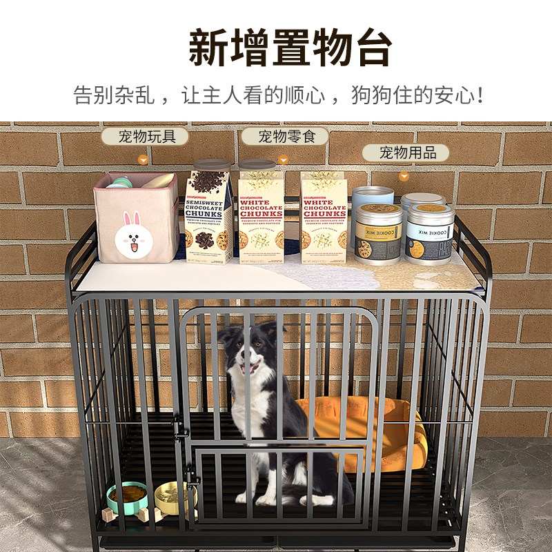 折叠狗笼子大型犬中型犬带厕所分离金毛加粗加固方管宠物笼子