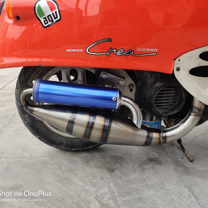 DIO50 JOG50/90 ZX50改装排气管印沙印龙 印王 风帆90 非V8排气管