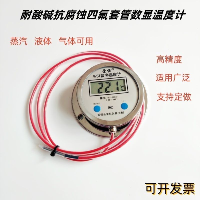 防水防腐蚀数显温度计DTM-491不锈钢盘四氟套管小探头淡海水养殖