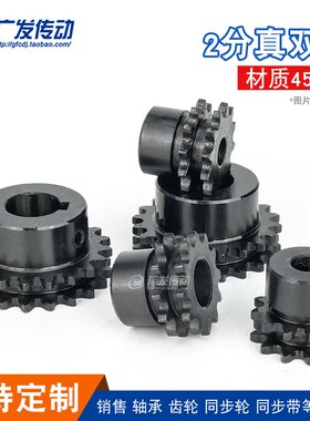 双排链轮2分16/17/18/19/20T齿 小型链轮适用2分真双排04C25H链条