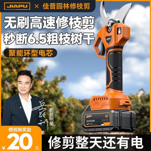P佳普德国进口电动剪刀修枝剪果树充电式液晶无线锂电园林粗枝剪