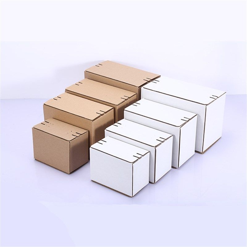小批量整件白色拉链纸箱免胶带打包箱化妆饰品包装自封硬纸箱