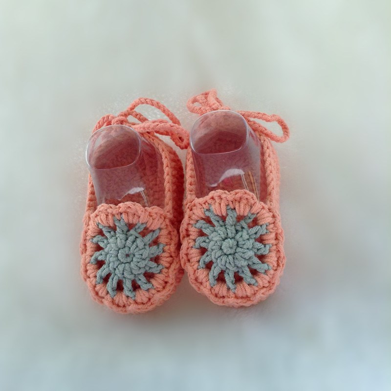 宝宝学步鞋手工编织婴儿可爱毛线鞋软底新生婴儿男女春夏秋毛线鞋