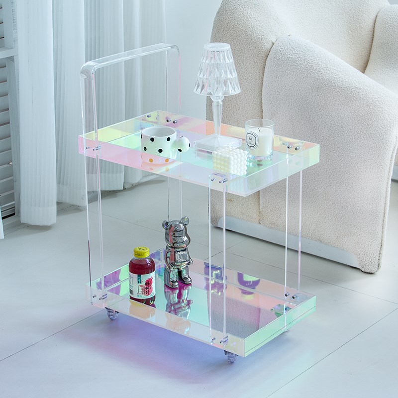 现代简约透明亚克力可移动沙发小边几炫彩角几客厅置物架床头边柜