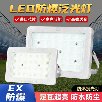 LED防爆泛光灯加油站仓库厂房室外照明探照灯户外投光灯射灯防水