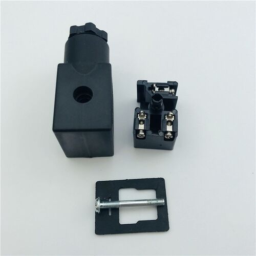 4V210气动液压阀DIN43650B气阀线圈带指示灯透明气阀插头接线盒