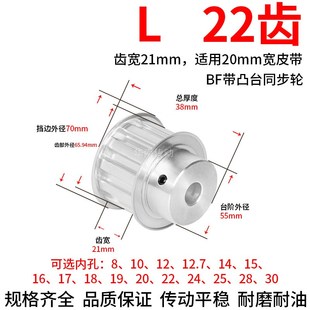28同步带轮 同步轮L22齿BF齿宽21内孔12