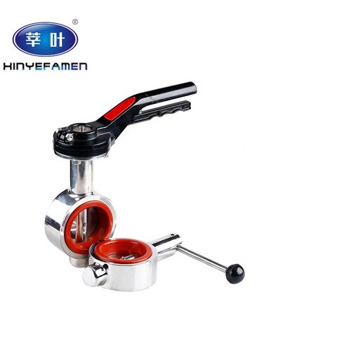 304不锈钢鸭嘴对夹蝶阀卫生级手动广式涡轮法兰对夹卫生级蝶阀