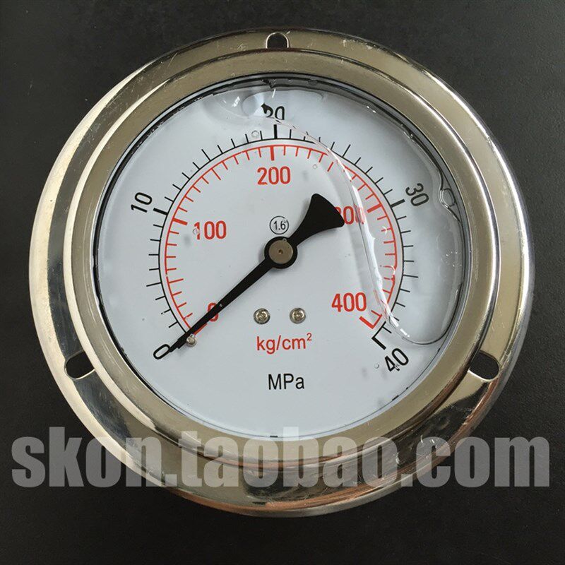 0-400KG轴向不锈钢压力表40MPA机械耐震压力表螺纹3/8PT油压表