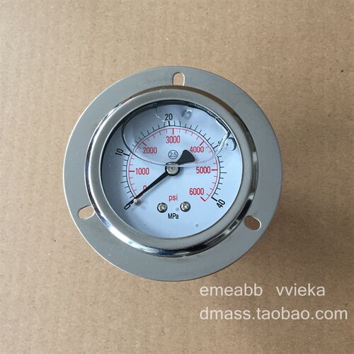 YN60ZT吊车用耐震压力表40mpa液压表6000PSI螺纹G1/4轴向带边