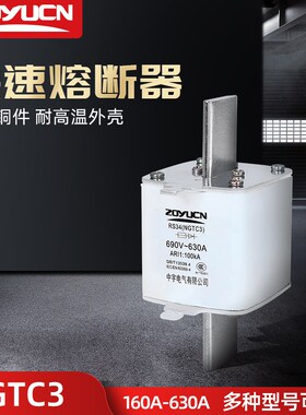 中宇ZOYUCN快速熔断器NGTC00 NGTC1 NGTC2 160A 250A 400A 630A