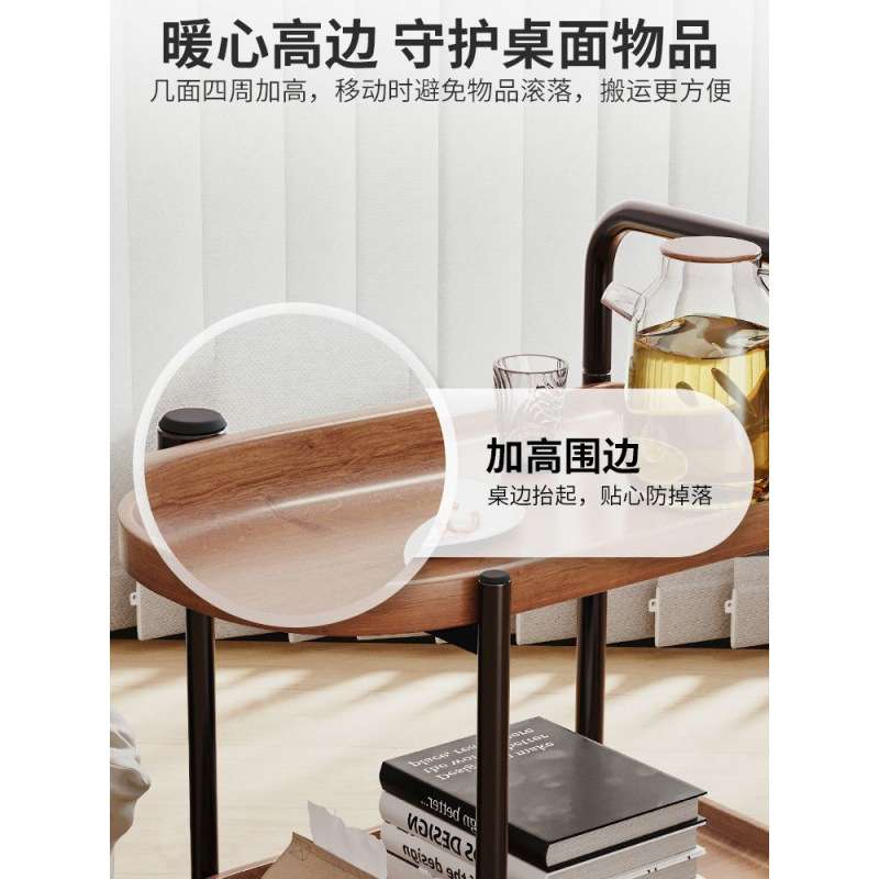 可移动小茶几小推车客厅沙发边几迷你小桌子置物架带轮北欧风餐车