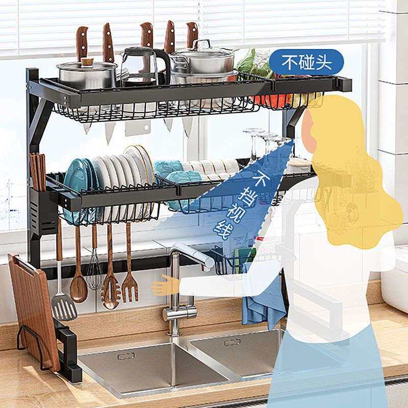 厨房置物架水槽沥水架台面洗碗池碗盘水池碗碟收纳家用碗柜盘架LD