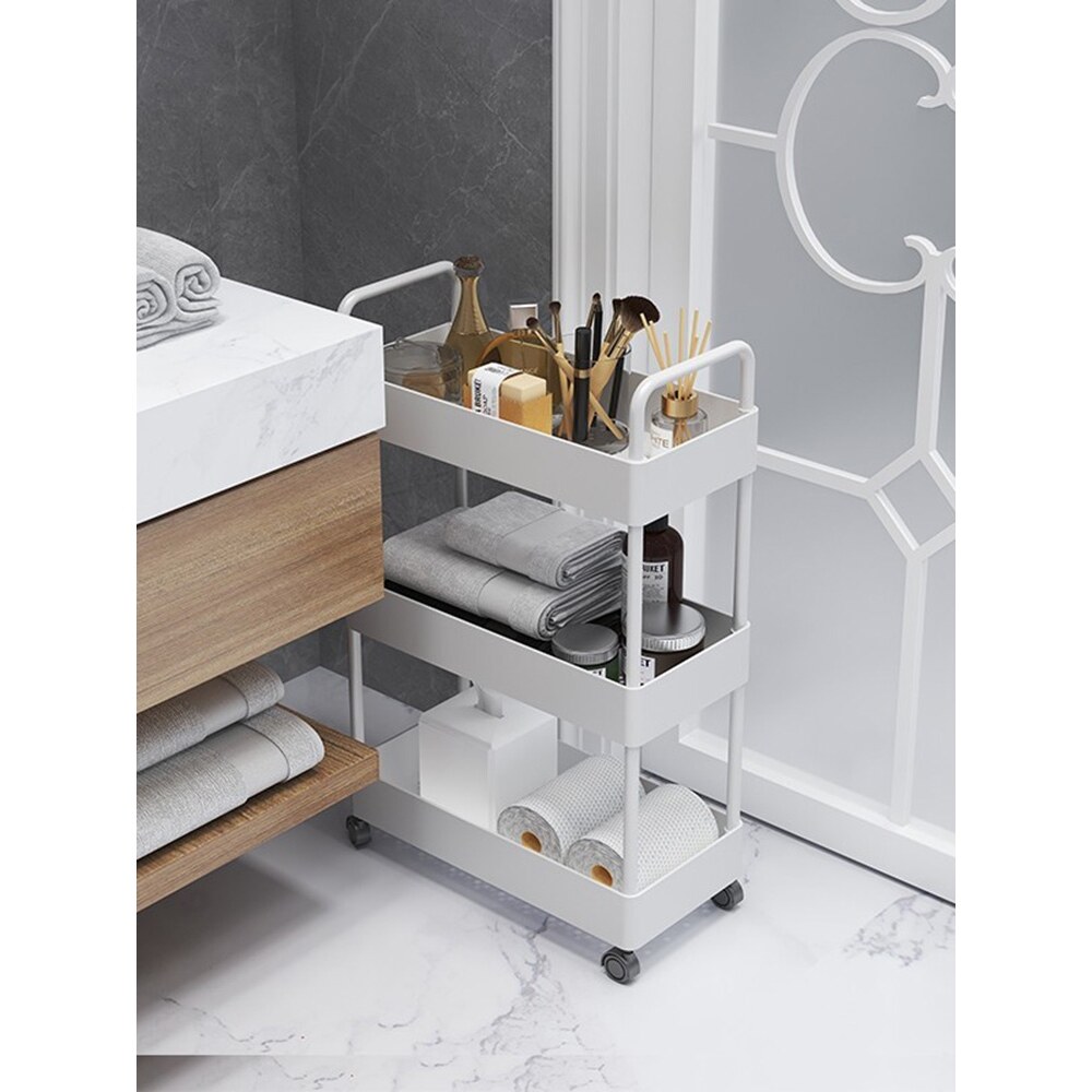 I小推车置物架落地卫生间护肤品卧室新生婴儿厕所夹缝收纳多层1
