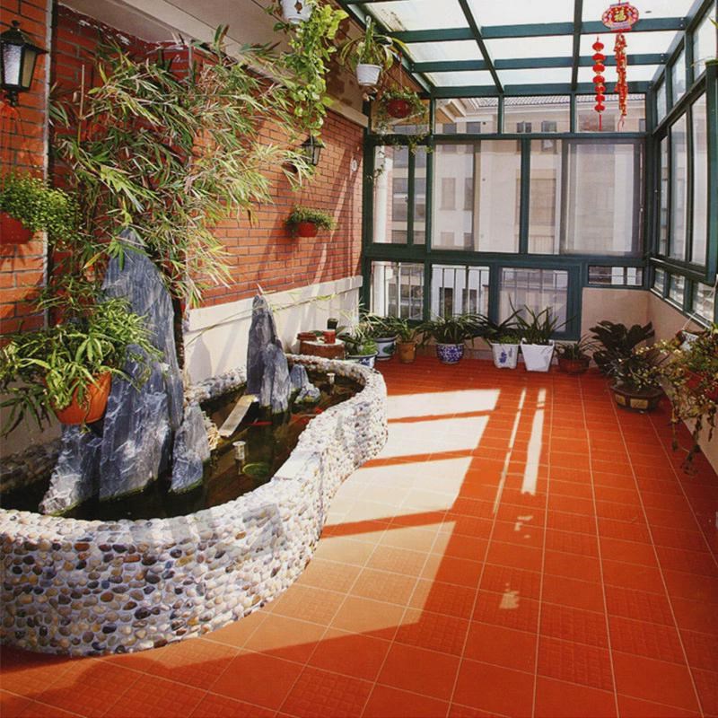 红地砖300x300防潮砖陶土红缸砖庭院厨房地砖红色防滑吸水仿古砖