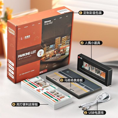 原厂1:64小比例车模711便利店场景pvc建筑模型微缩拍摄沙盘造景