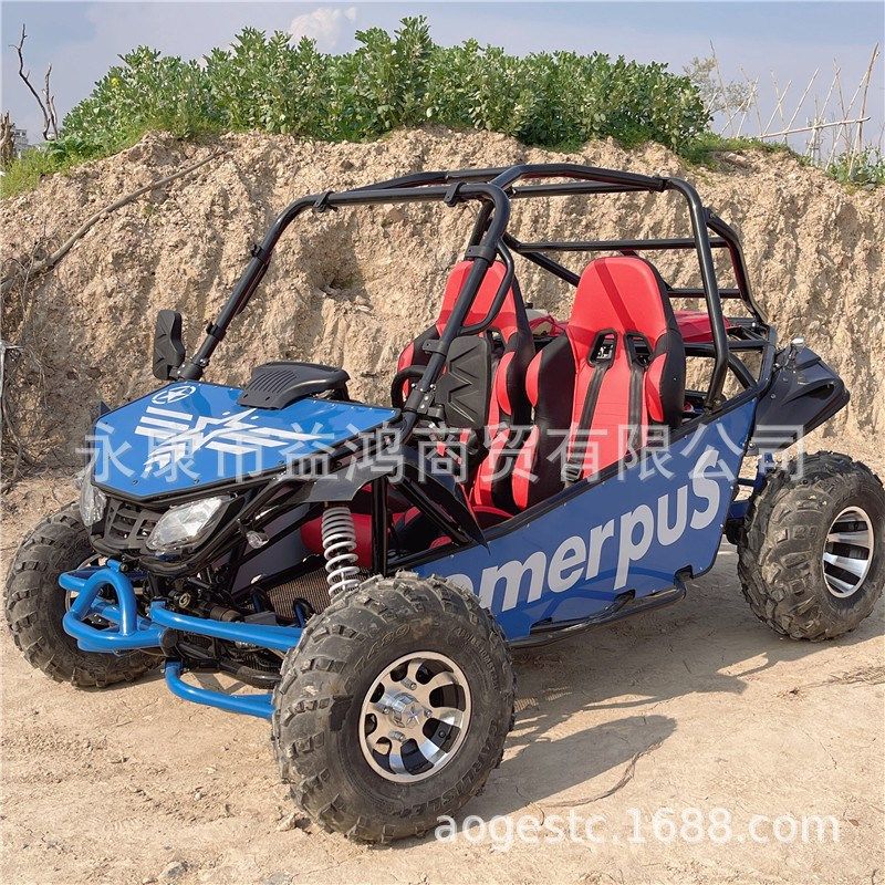 四轮越野运动版卡丁车整车燃油成年双人方向盘全地形沙滩摩托钢管
