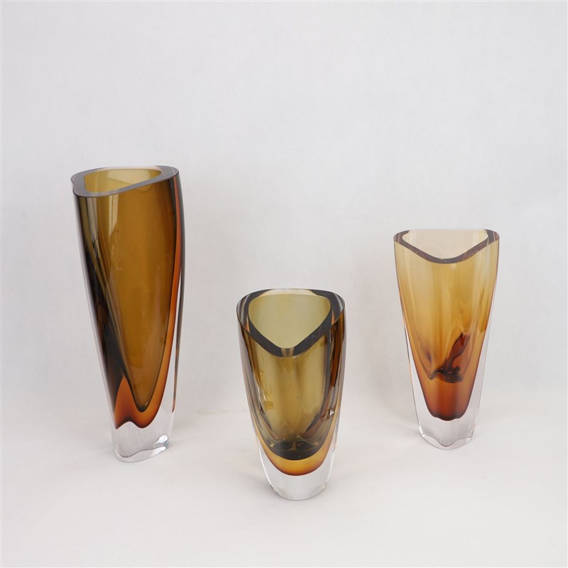 现代轻奢三角琉璃花瓶摆件客厅茶几电视柜样板间玄关插花花器软装