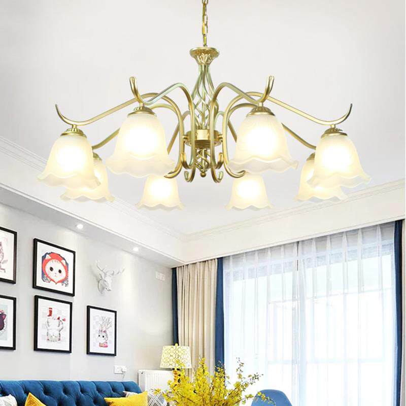 吊灯客厅灯美式简约卧室温馨简欧式创意餐厅家用吸顶金色25年新款