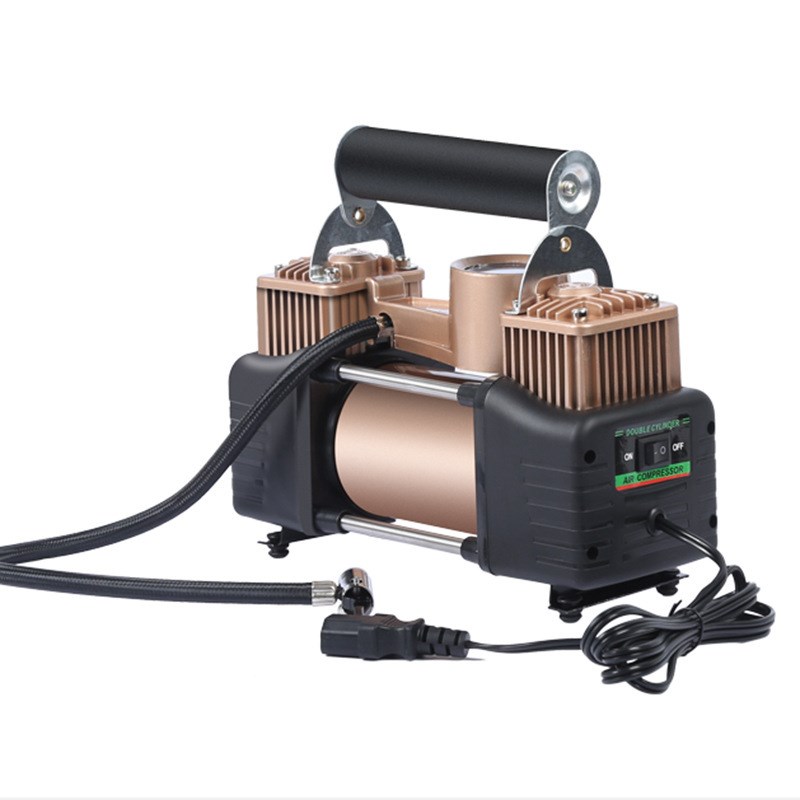 车载大功率双缸充气泵 车用高压电动打气泵 汽车轮胎充气泵