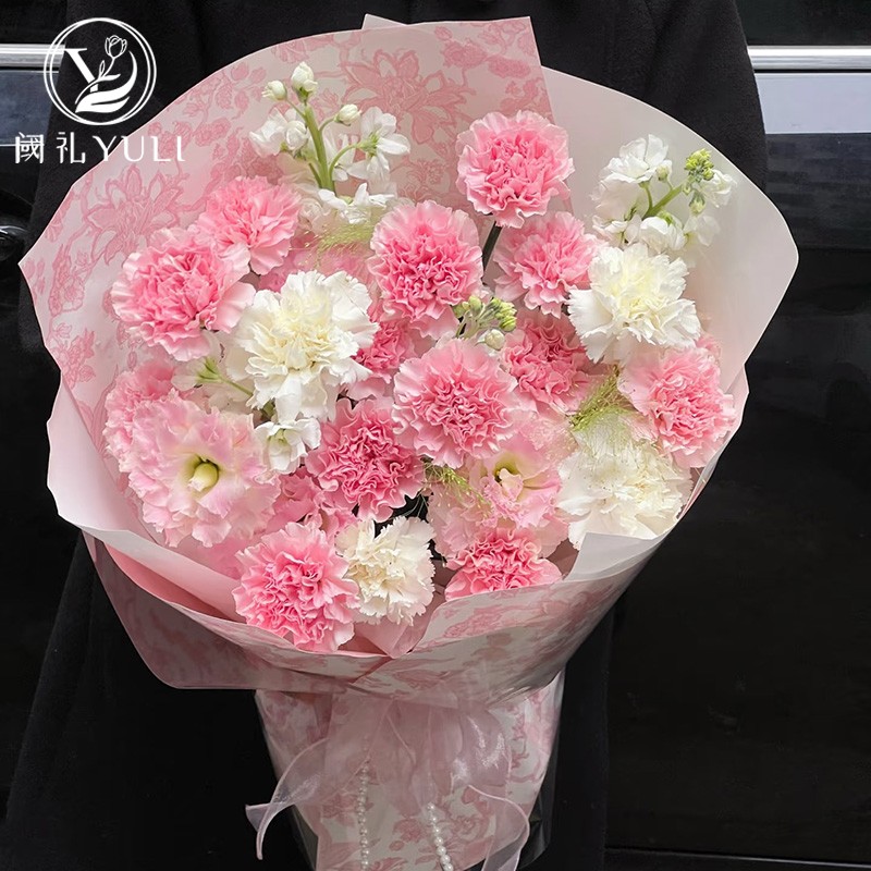 母亲节康乃馨玫瑰混搭花束同城鲜花速递送妈妈老师长辈节日礼物花