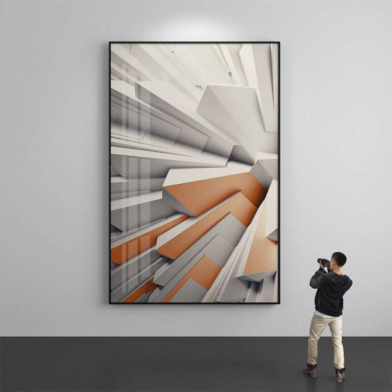 入户玄关装饰画现代建筑风格走廊楼梯样板间壁画大气客厅房间挂画图片