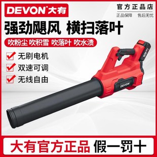 大有充电式吹风机吹树叶工业鼓风机强力吹灰枪除尘吹雪锂电暴风机