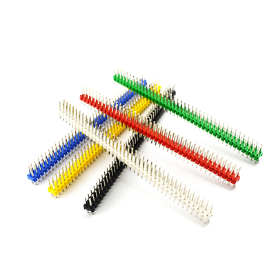 双排排针2*40双排针2.54mm间距2x40P黑白蓝红绿黄色排针10根
