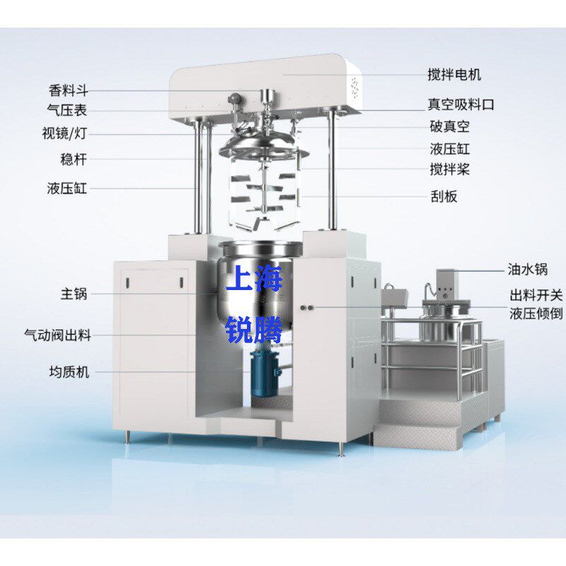 液压双缸真空均质乳化机 双向搅拌系统  内外循环乳化分散机