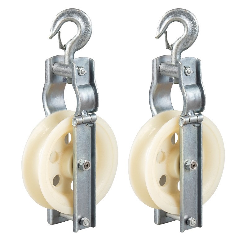 单轮放线滑轮裸导线钢芯铝绞线电缆滑轮吊挂钩式大直径三轮五轮