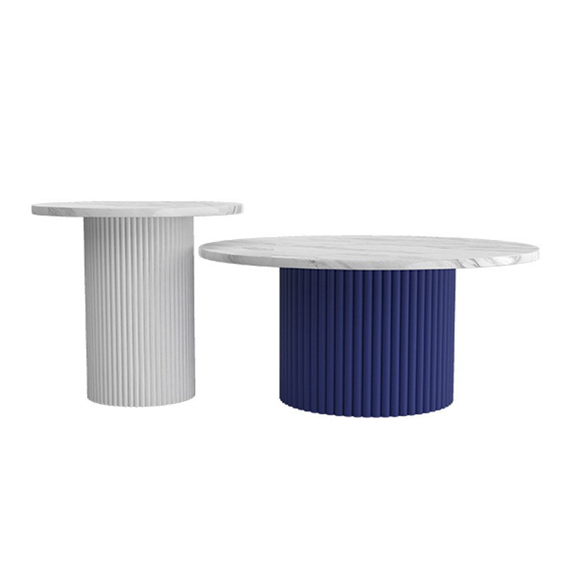 茶几桌客厅家用大理石台面实木简约现代高50cm组合圆形小户型80cm