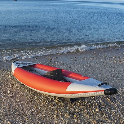 休闲户外皮划艇冲锋舟充气钓鱼船加厚加宽一体式橡尖头皮艇充气船